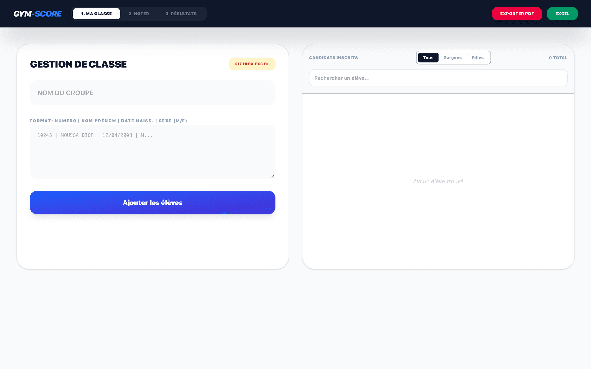 Projet GymScore - Makhtar Wade (AlmuxtaarDev)
